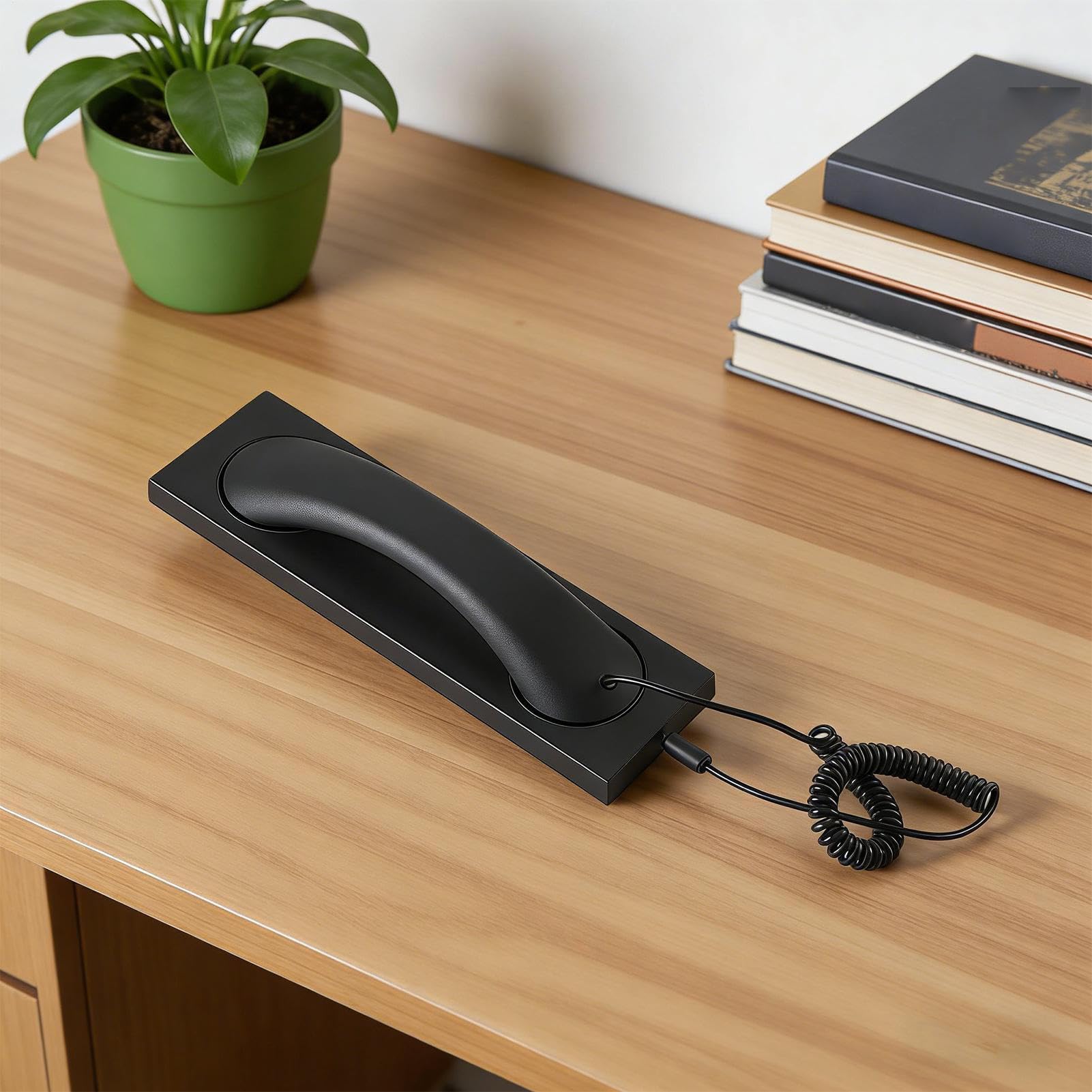 Auricular de teléfono para teléfono celular, línea fija de mano tipo C, con micrófono, receptor de teléfono retro con cable, hogar, casa, escuela, aula, decoración, videoconferencia, hogar — view 2