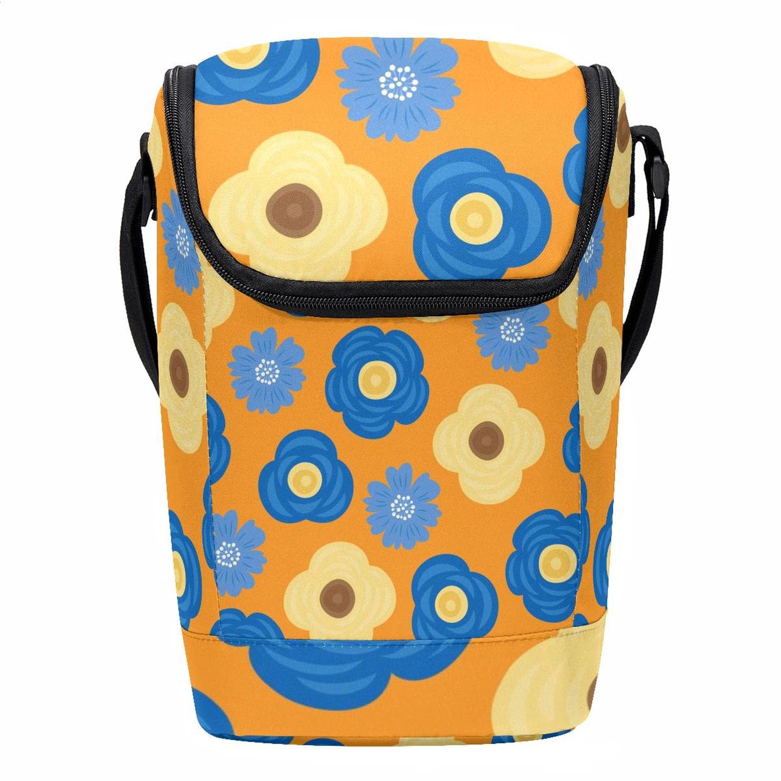Lonchera para hombres evita derrames de comida oficina fiambrera para el trabajo floral azul