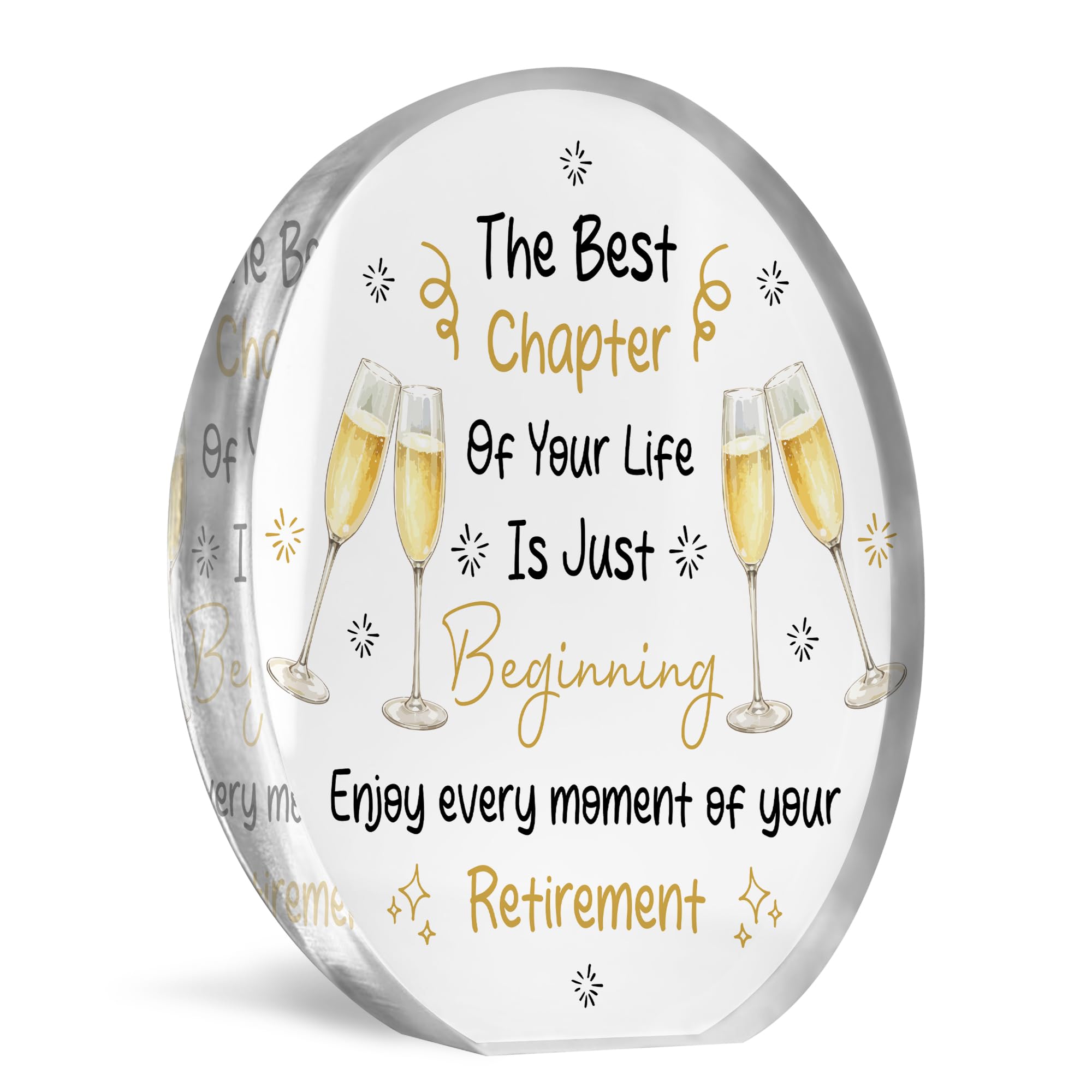 Red Ocean Retirement Congratulations Gifts For Women Men Happy Retirement Acrylic Plaque Leaving Job Gift For Colleagues Retired Presents For Coworkers