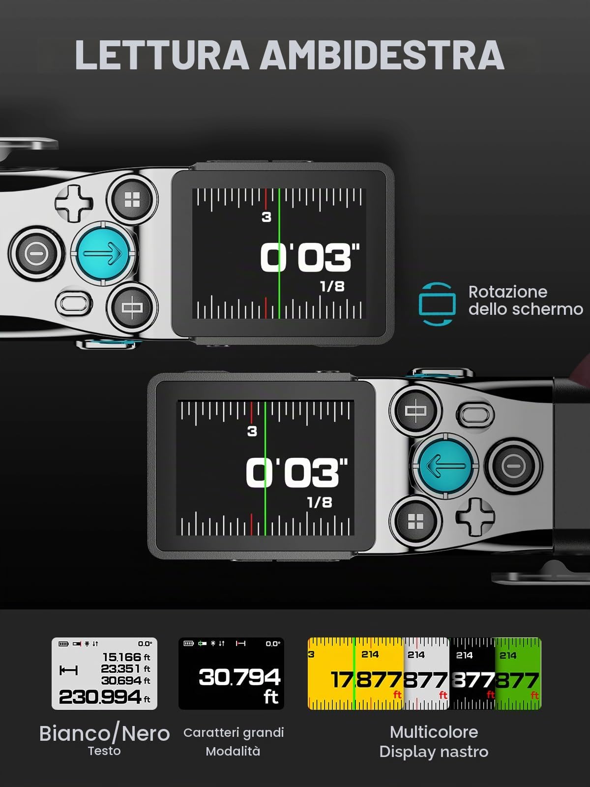 MiLESEEY XTape1 Misuratore laser con Metro Digitale, 100m + 3.6m | Laser Verde di Allineamento, Display Digitale in Tempo Reale, Misura Pitagora, Distanza, Area e Volume, Sync APP