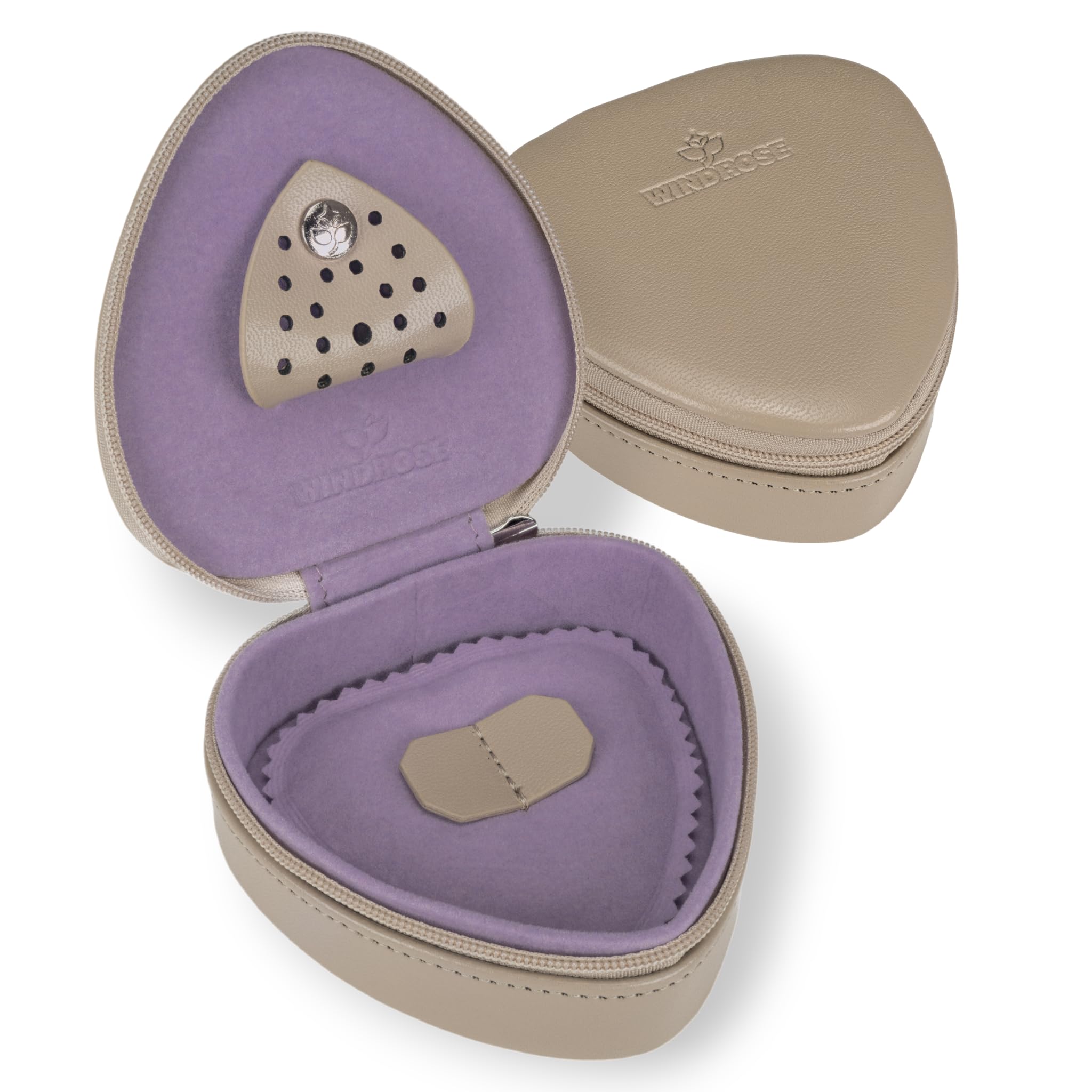 Boîte à bijoux WINDROSE en cuir véritable de la collection Merino Moda