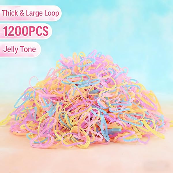 1200 Piezas Mini Gomas de Pelo, Coletero Elástico Bandas Suaves Multicolor, Para Niños, Cintas de Trenzado, Trenzas, Peinado de Boda y Más - 5