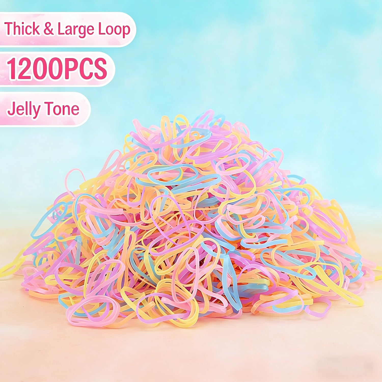1200 Piezas Mini Gomas de Pelo, Coletero Elástico Bandas Suaves Multicolor, Para Niños, Cintas de Trenzado, Trenzas, Peinado de Boda y Más — view 5