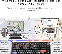 Vista 4 de DrunkDeer Teclado mecánico A75, teclados para juegos TKL, disparador rápido, interruptor magnético hiperrápido, USB compacto con cable RGB, 82