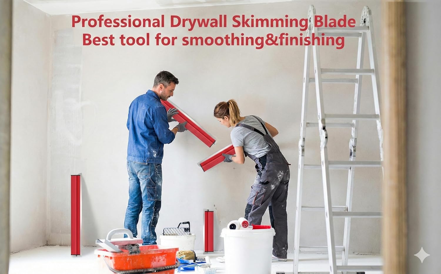 Skimming Blade, 32-inch Smoothing Knife, 0.50mm Blade Stainless Steel Construction Knife, Smoothing Spatula for Gyprock/Drywall/Wall-Board