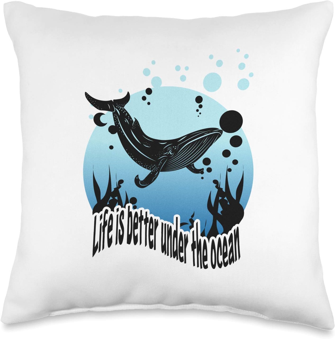 Scuba Diver Diving Ocean Mammals Marine Biologist Throw Pillow