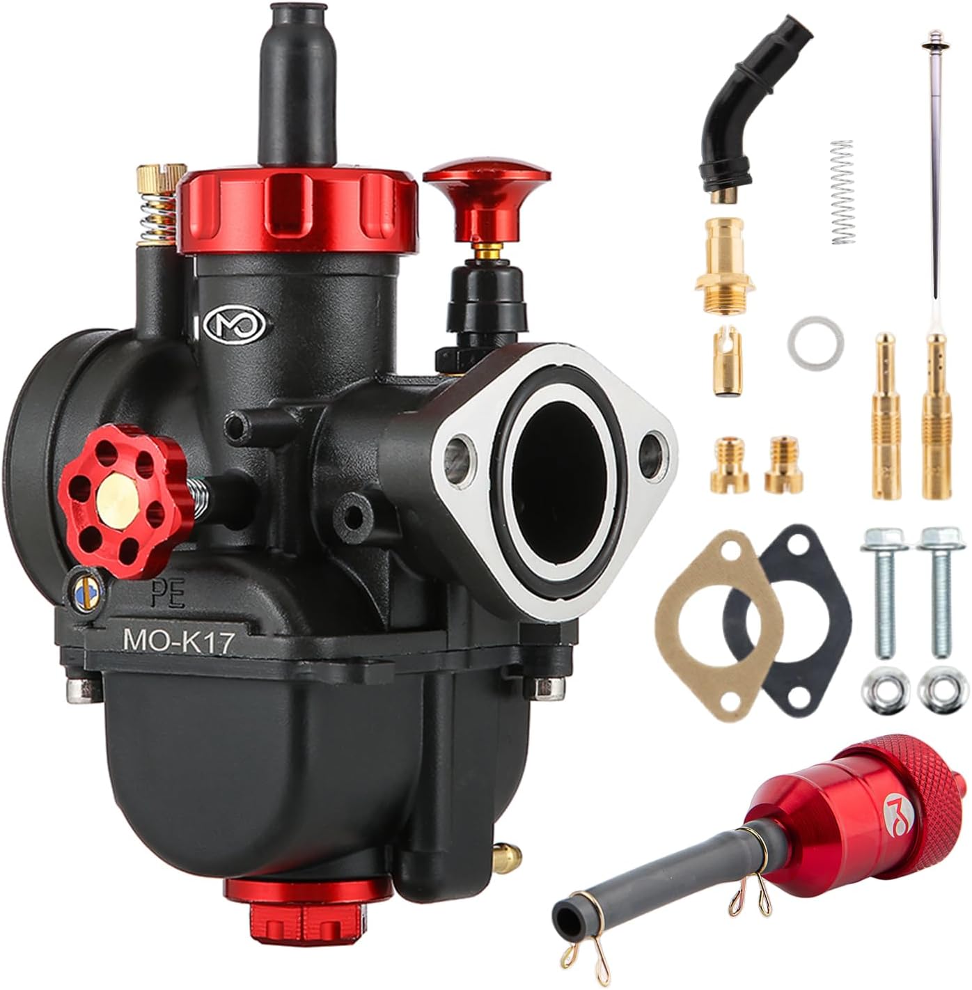 PE17 Carburetor 17mm Carb with Carb jets for 80cc to 100cc Universal 2T 4T Engine Dirt Bike Motocross Motorcycle Scooter ATV Quad