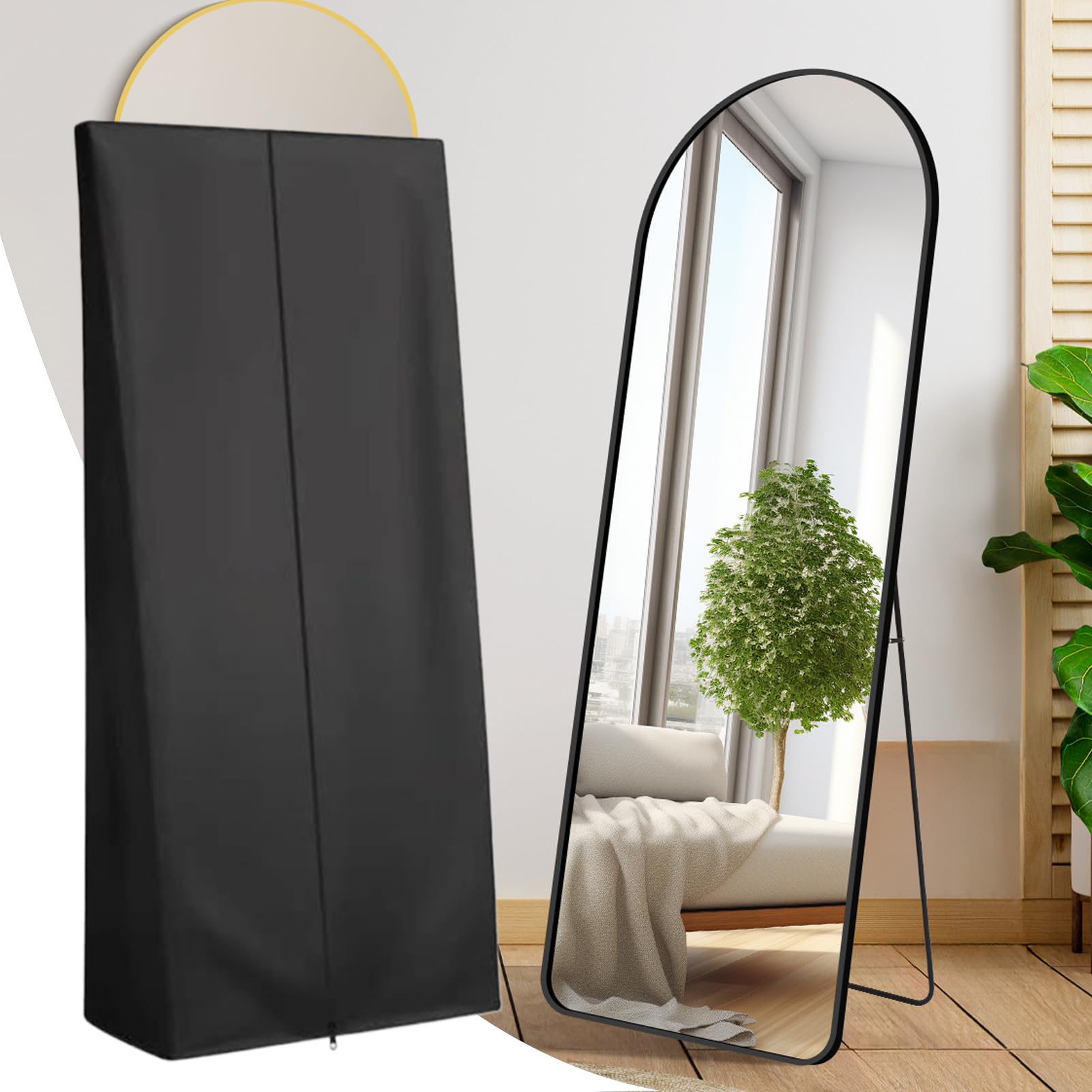 大きめ二面鏡スタンドミラー 収納カバー付き 大きめ二面鏡スタンド