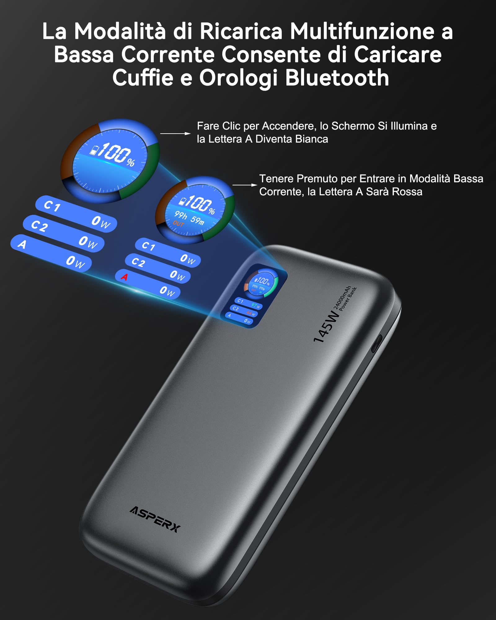AsperX 100W 24000mAh Laptop Power Bank