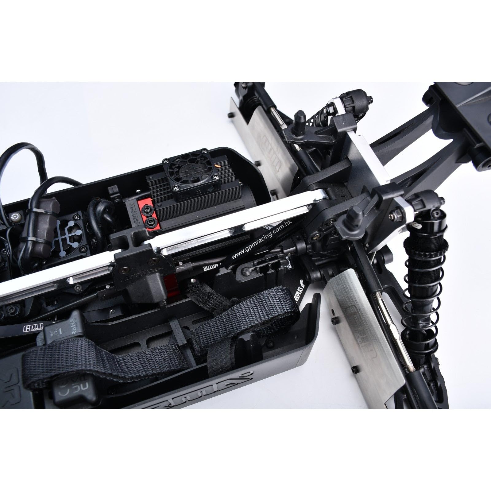 GPM Aluminium 7075-T6 Alloy Front and Rear Chassis Brace for ARRMA 1:8 Notorious 6S V5 V6 / Typhon V5 TLR BLX/TLR Tuned Typhon/Outcast 6S Upgrades - Silver