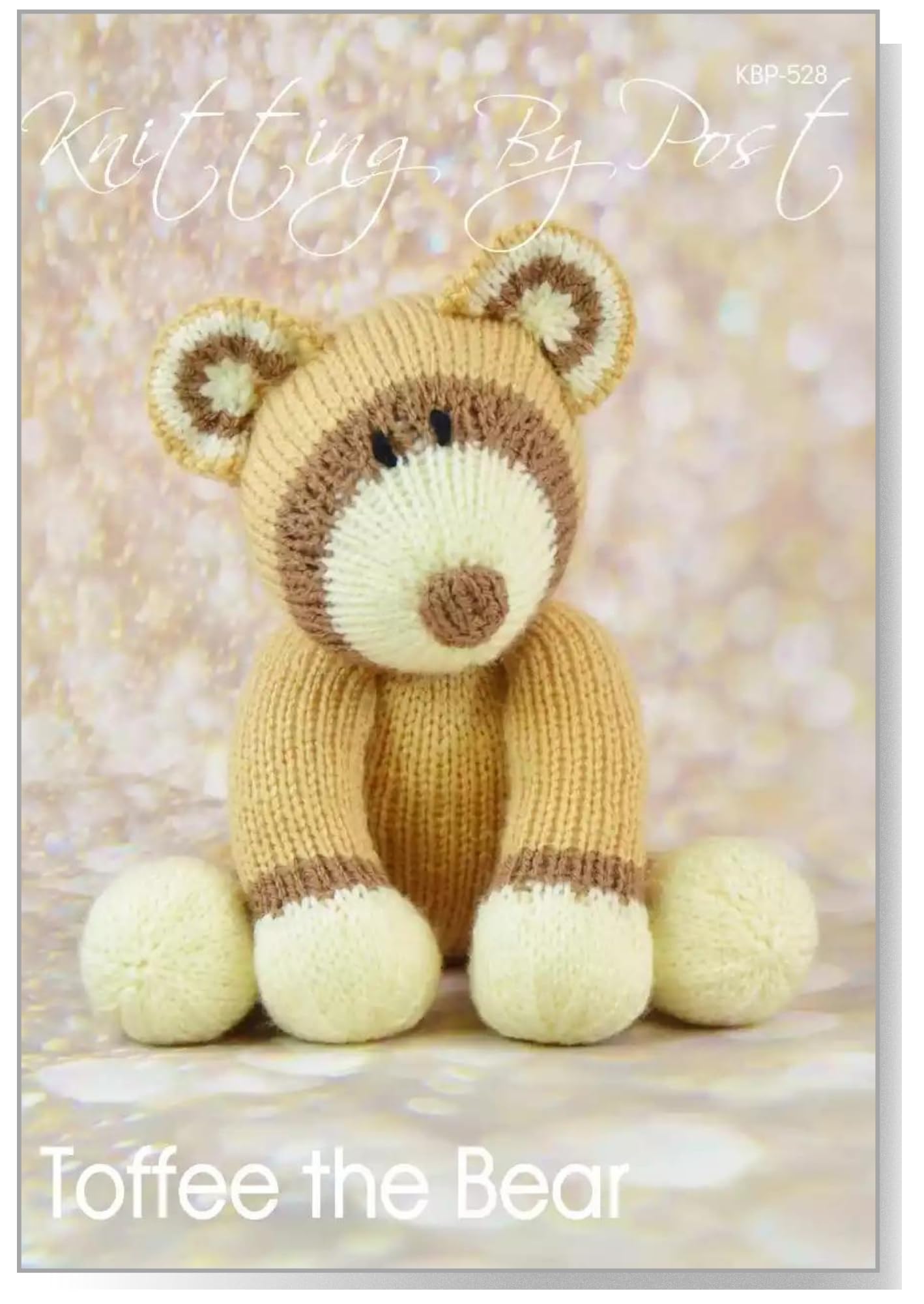 Knitting By Post Brown, Cream Knitting Pattern Leaflet For Toffee The Bear From Animal Soft Toy A5 Leaflet