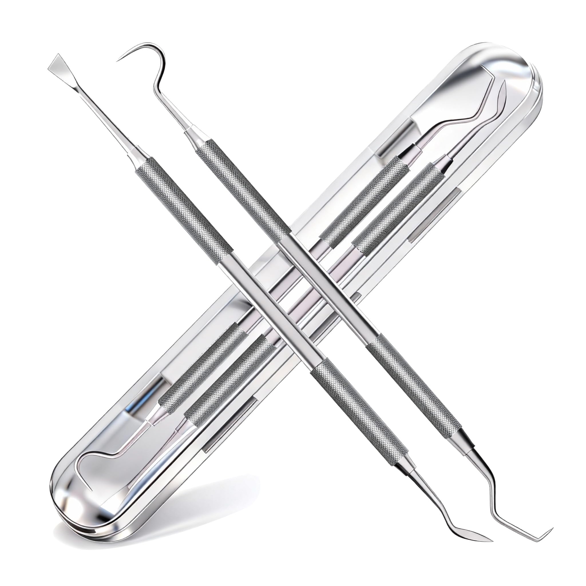 G CATACC 2 Pack Dental Tools for Teeth Cleaning Metal Dental Pick Hygiene Kit for Home Use Stainless