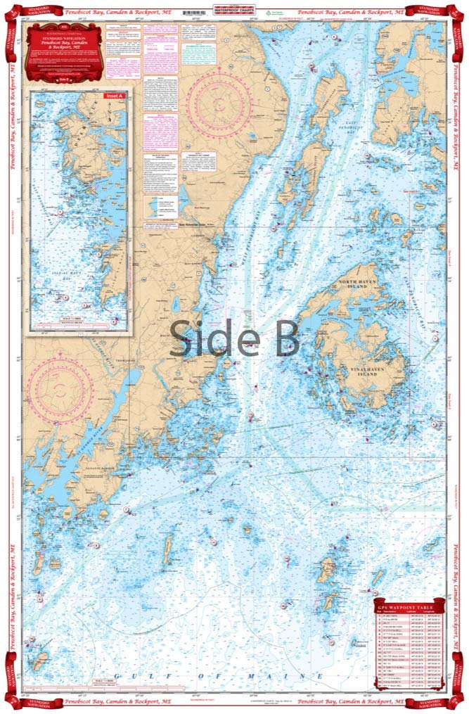 Waterproof Charts, Standard Navigation, 103 Penobscot Bay, Camden and Rockport, ME, Easy-to-Read, Waterproof Paper, Tear Resistant, Printed on Two Sides, 2 Charts in 1, NOAA Charts