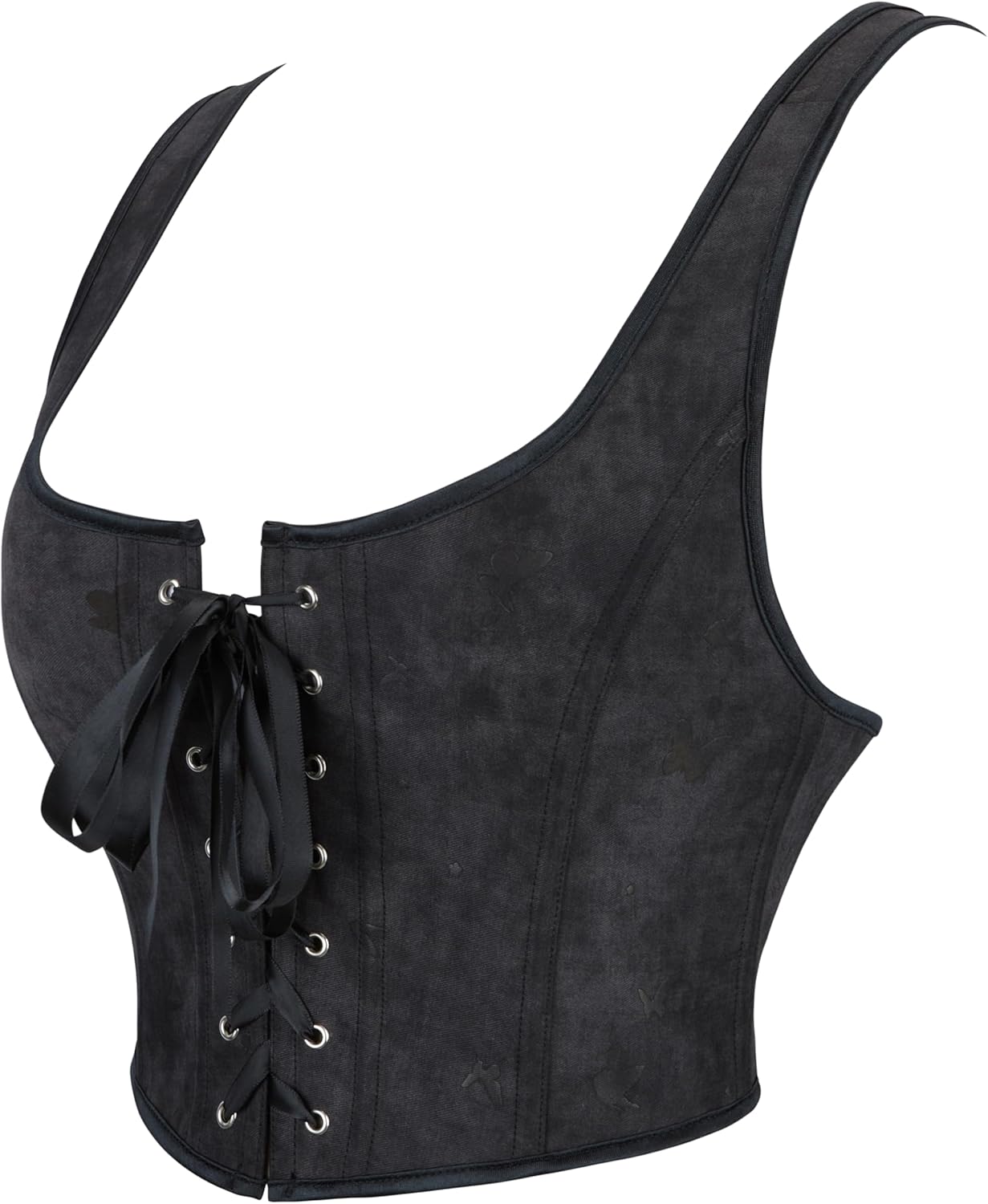 INOGIH Women's Gothic Lace-Up Bustier-Corset Shoulder-Straps Tank Overbust Corset Bustiers Sexy Lingerie Sets - Image 3