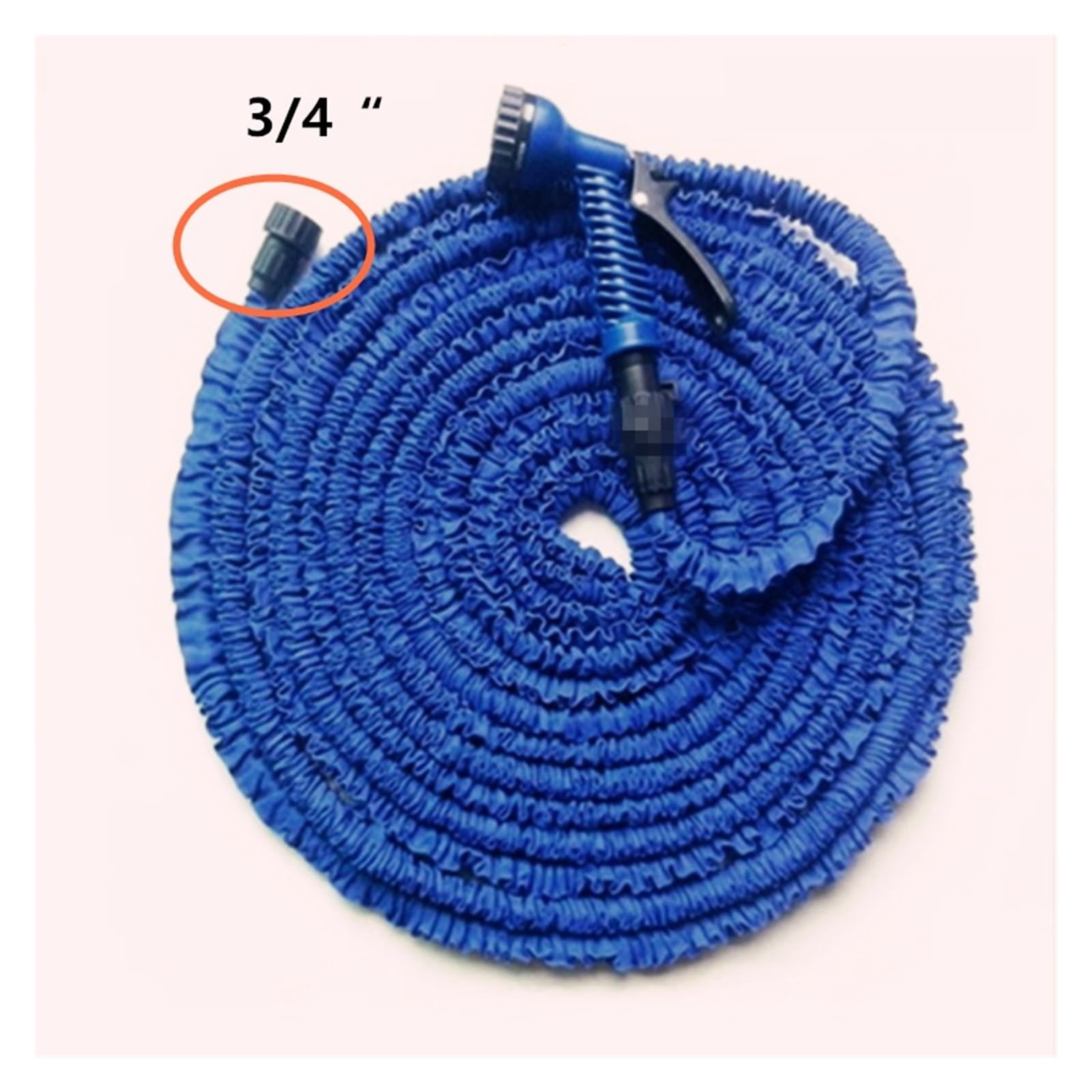 Manguera mágica de riego jardín mágico, carretes manguera expandibles flexibles, conector rápido lavado autos con pistola CirculacióN Fluida(Blue,75ft)