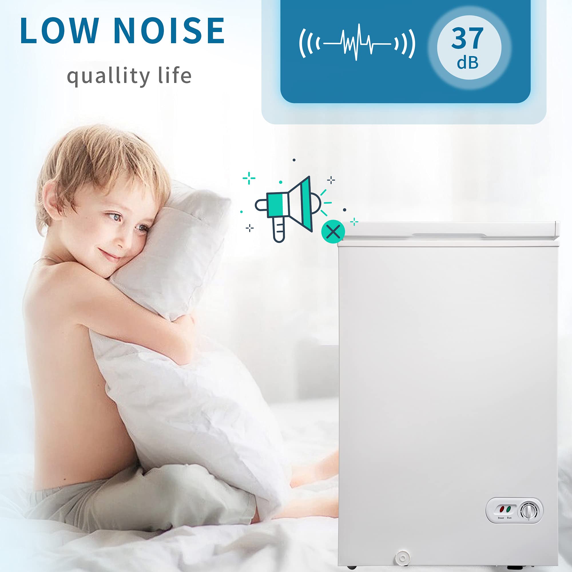 Mnssrn Upright Freezer, 3.5 Cu.Ft. With Top Door, Removable Storage Basket, 7-Speed Temperature Control, Energy Saving, Suitable For Office Dorms Or Apartments on Fridge.com - View 4