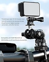 Vista 4 de BRCOVAN Adaptador de bola de 1 pulgada con poste roscado de 1/4"-20 para cámara de acción y videocámara compatible con soportes RAM tamaño B 1