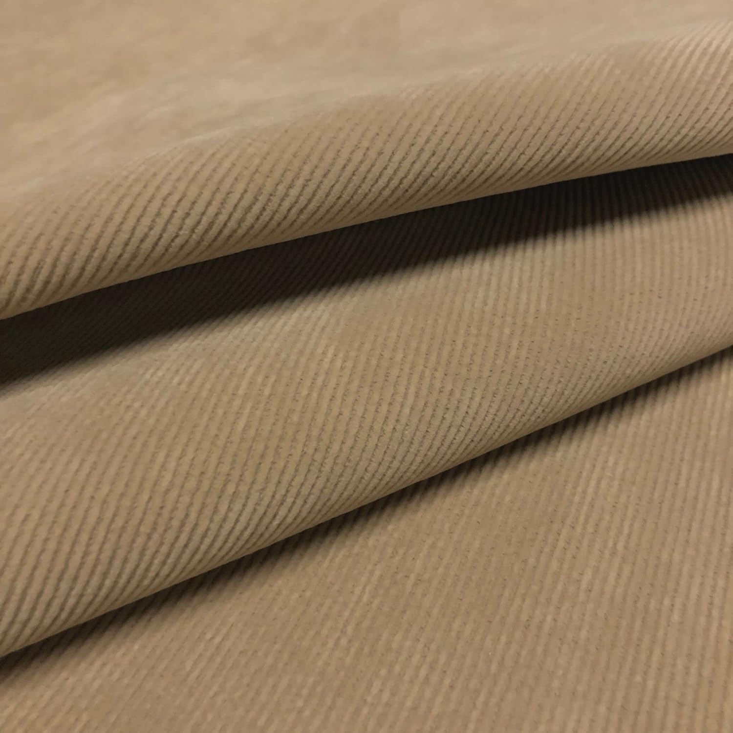 Corduroy Upholstery Fabric, Soft Velvet Feel Material for Sofas Pillows & Headboards, DIY Projects, Machine Washable and Stain Resistant - Fabric by The Yard (Taupe)