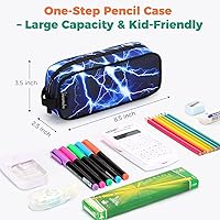 Vista 3 de Choco Mocha Estuche de lápices para niños, estuche de lápices con cremallera suave para niños, estuche de lápices para niños para la escuela, bolsa