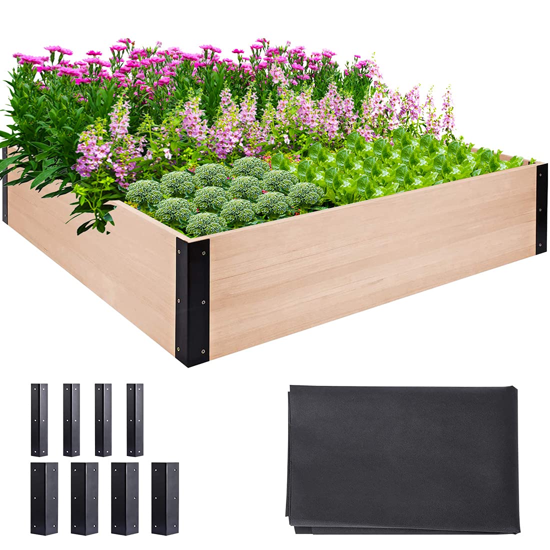 Buy Quictent 48"x48"x11" Raised Garden Bed Kit with 8 Corner Brackets