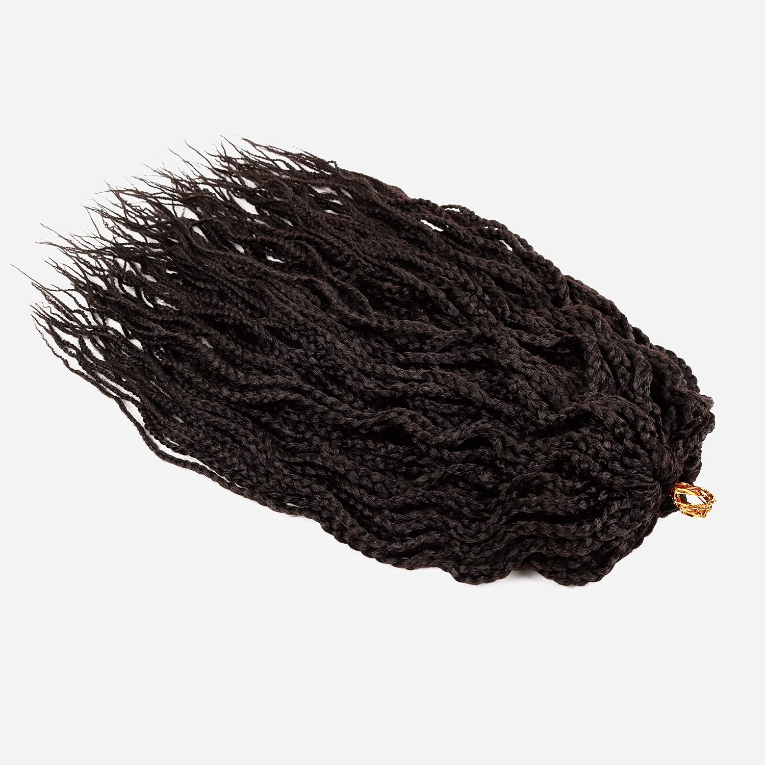 20 Inch AU-THEN-TIC Wavy Box Braid Crochet Hair Goddess Box Braids Crochet Hair Crochet Box Braids Pre Stretched Synthetic Hair Extensions (20 Inch (Pack of 6), 2-Dark Brown)