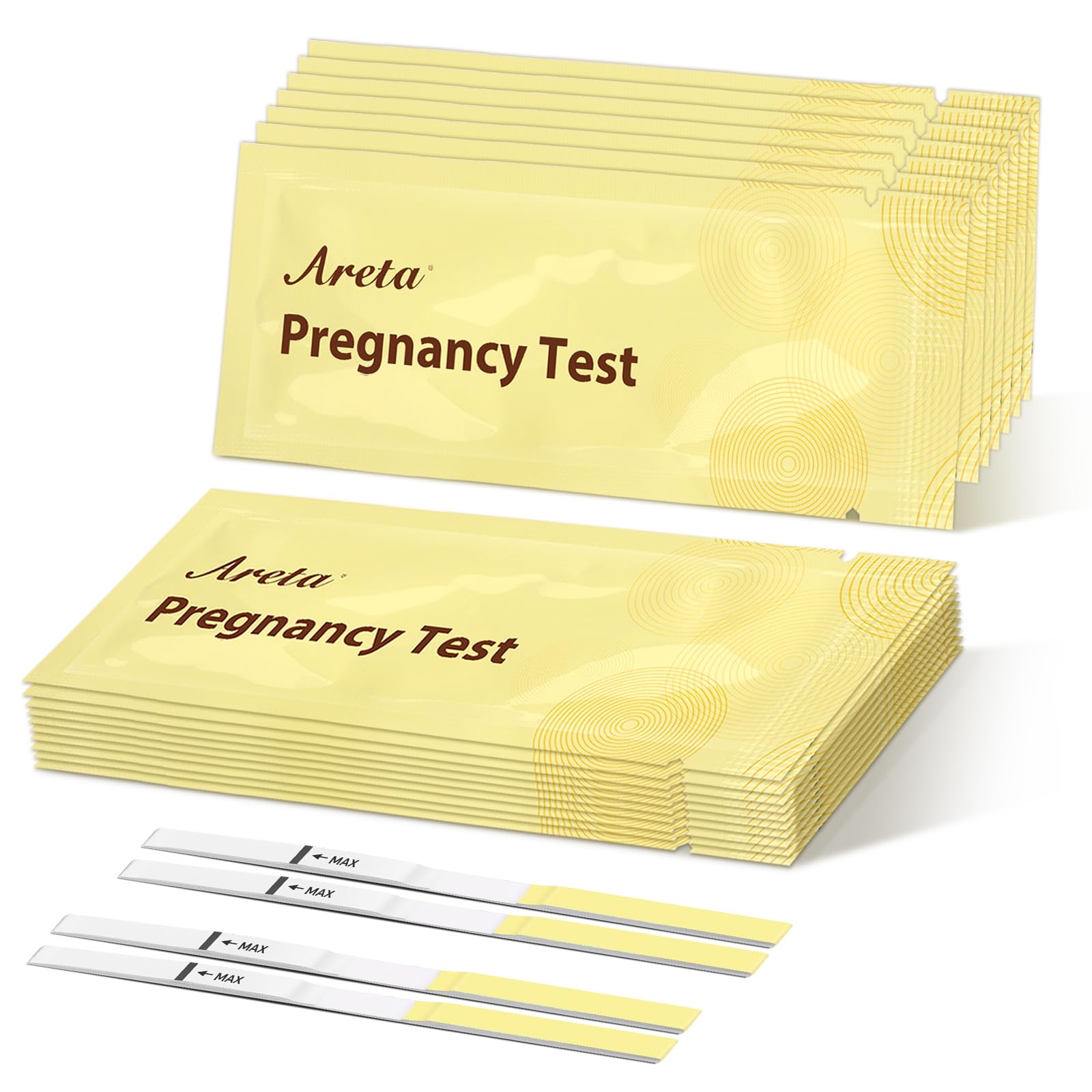 Areta HCG Pregnancy Test Strips: 25 Bulk Pregnancy Strips - Highly Accurate Kit for Rapid Results