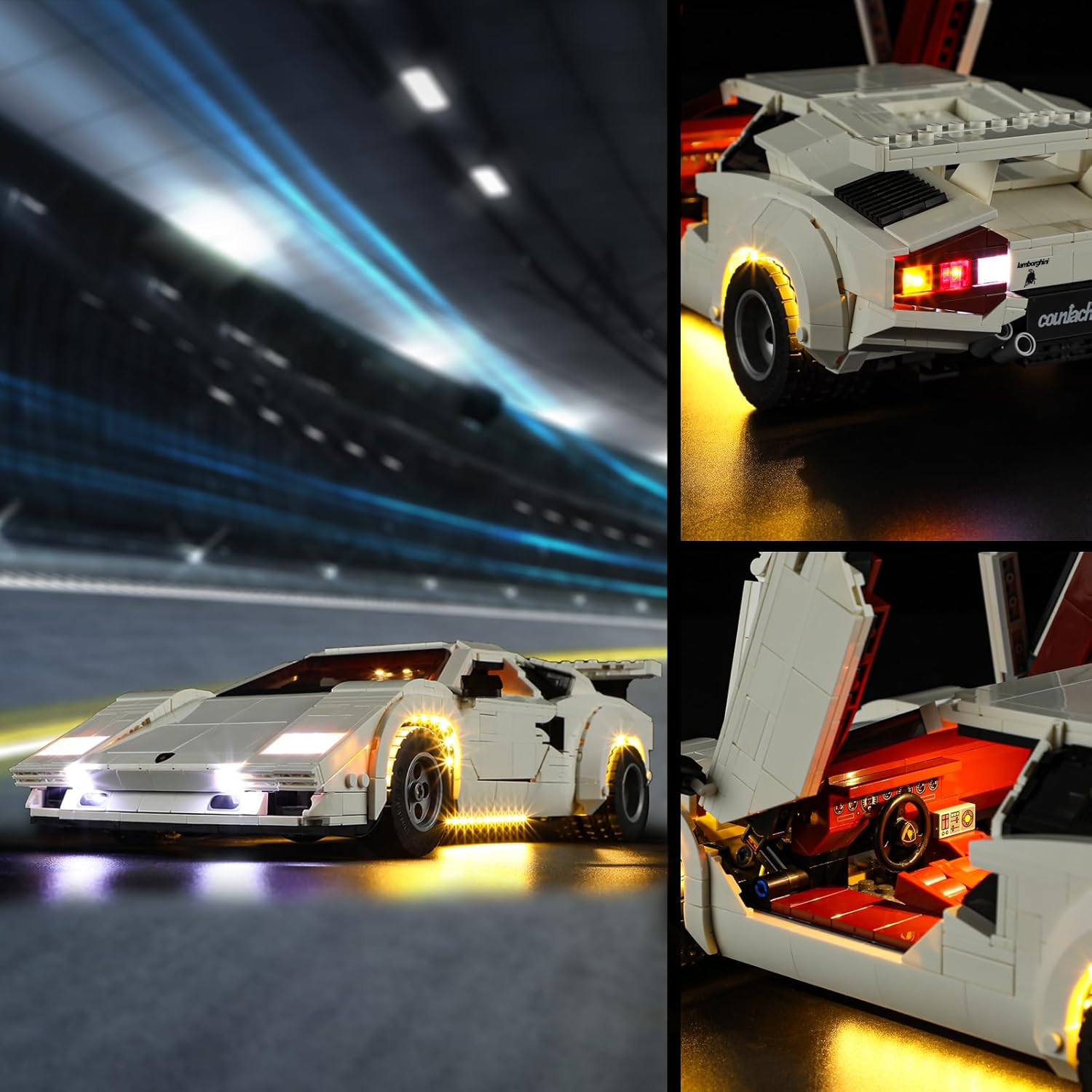 Vaodest Led Light for Lego 10337 Lamborghini Countach 5000 Quattrovalvole Building Blocks Model,Design and Configuration Compatible with Model 10337(Led Light Only, Not Building Block Kit)