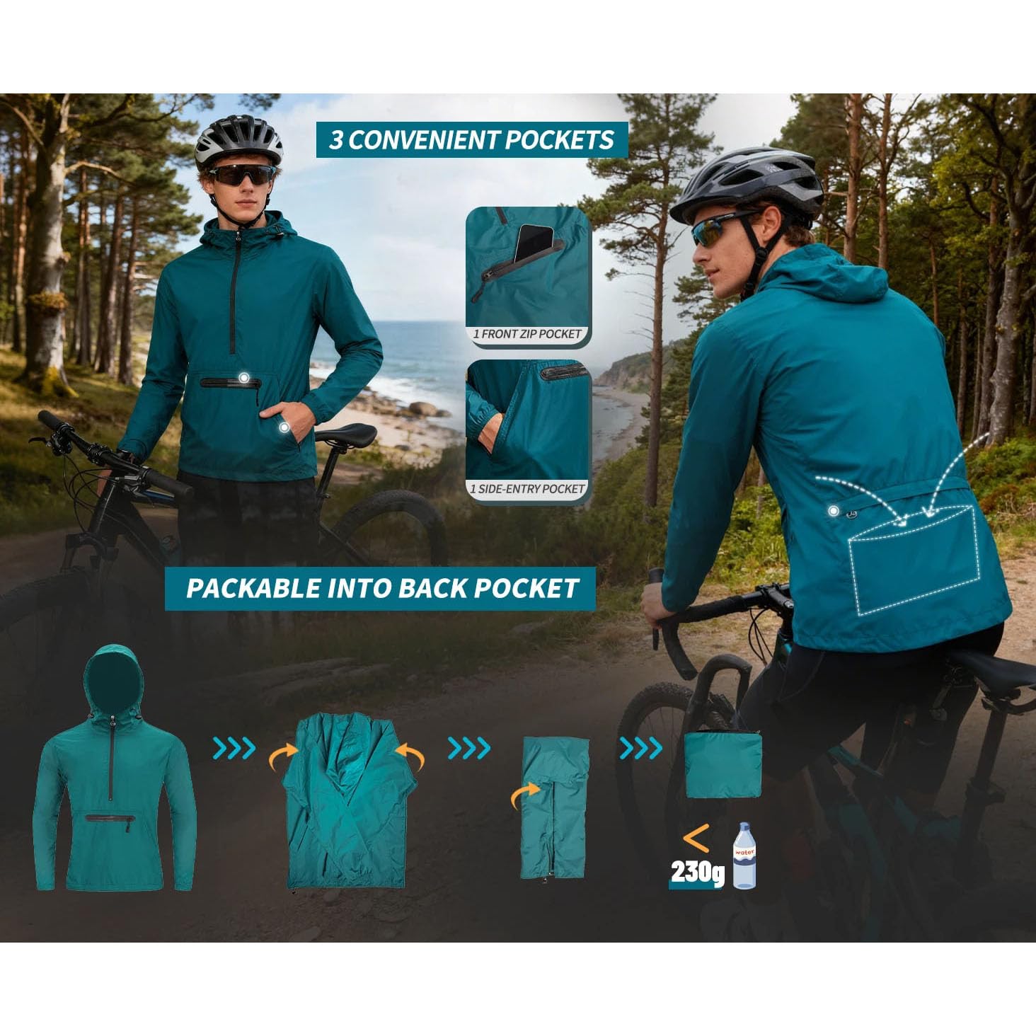 Kurtka rowerowa, męska, damska, oddychająca, na lato, ochrona przed promieniowaniem UV, kurtka rowerowa, wodoszczelna, kurtka wiatrówka, softshell kurtka turystyczna, do jazdy na rowerze