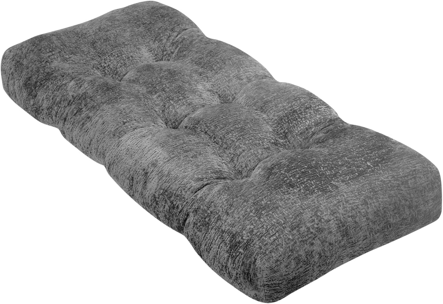 Bench Cushion 42 Inch - Luxury Chenille, High-Density Memory Foam, Non-Slip Bottom, Soft Durable Indoor Tufted Long Seat Cushion for Window Garden Furniture (Gray, 42x16x4 Inch) Luxury Chenille | Gray 42x16x4 Inch
