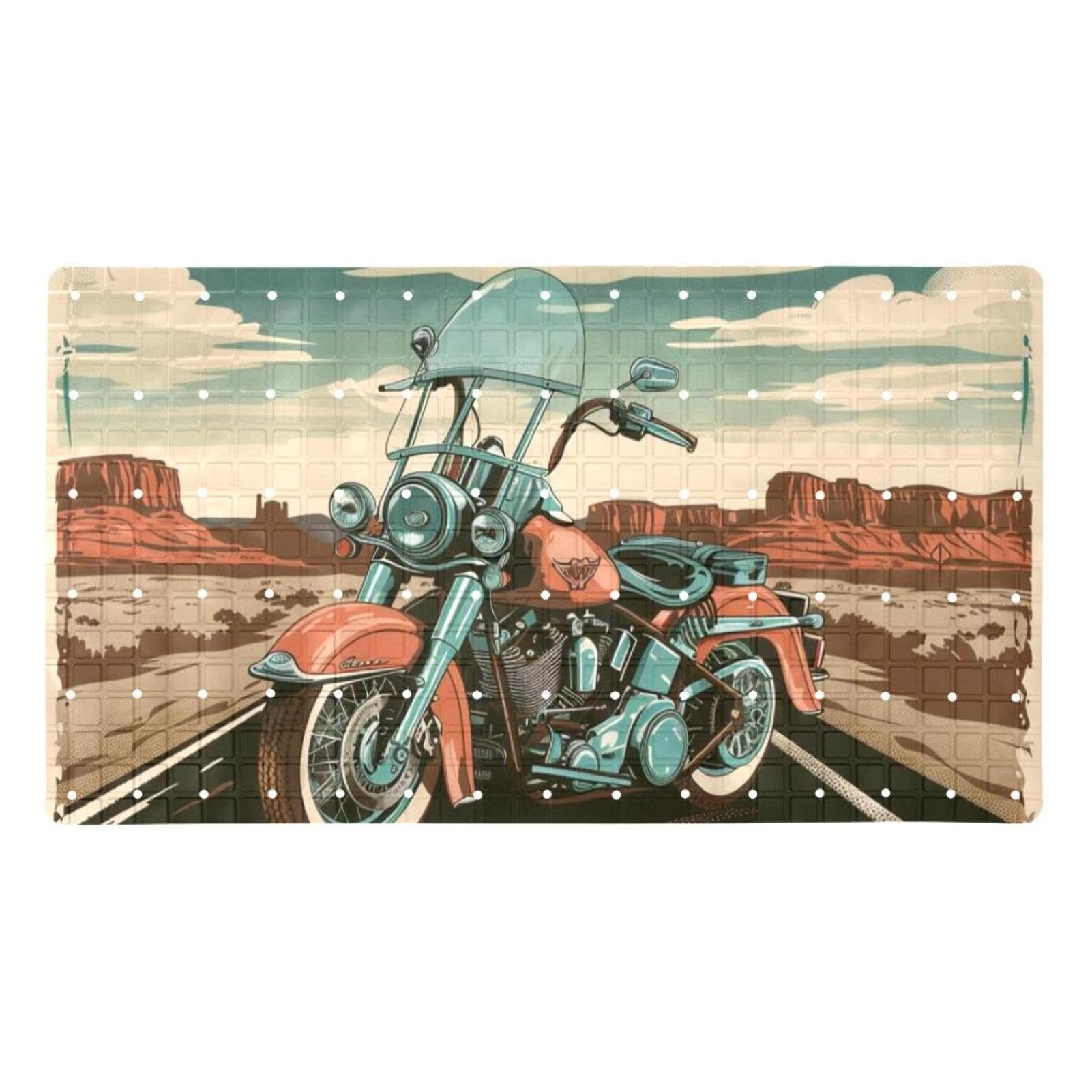 Tapis de bain antidérapant extra long Vintage Route pour salle de bain