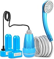 innhom Portable Camping Shower Pump with 2 Rechargeable Batteries - 90-120 Min Runtime, USB Charging, Water Filter for Outdoor Showers