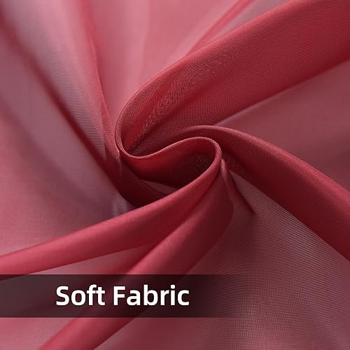 Miniatura 7 de Youleyar 2 paneles de cortinas de gasa transparentes con bolsillo para barra, color blanco, beige, negro, gris, café, 52 pulgadas de ancho y 63