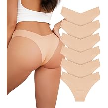 Beafulrab Women Seamless Underwear Soft No Show Stretch Bikini Invisibles Hipster V Cut Panties 6 pack