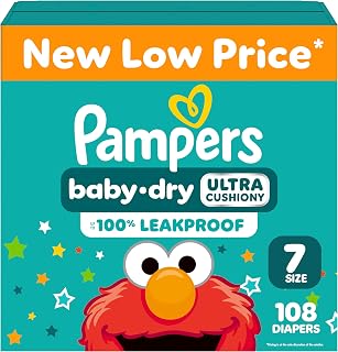 Pampers Diapers Size 7, 108 Count - Baby Dry Disposable Baby Diapers (Packaging & Prints May Vary)