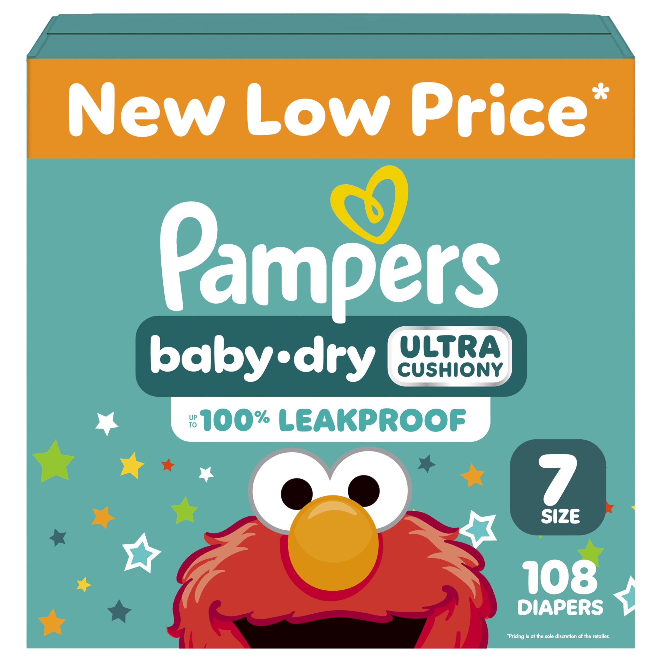 Pampers Diapers - Baby Dry - Size 7, 108 Count, Absorbent Disposable Infant Diaper (Packaging May Vary)