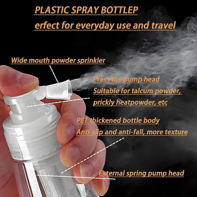 Botella de Spray Recargable Portátil para Talco 110ml miniatura 8