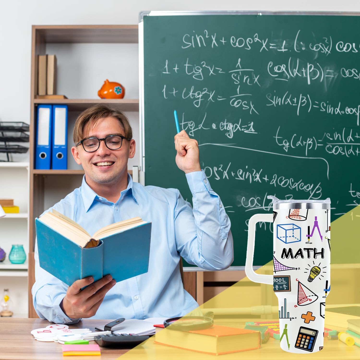 Math Teacher Gifts Insulated Tumbler Cup - 40 Oz Travel Mug With Straw And Handle For Women & Men - Teachers Appreciation Gift - Image 7