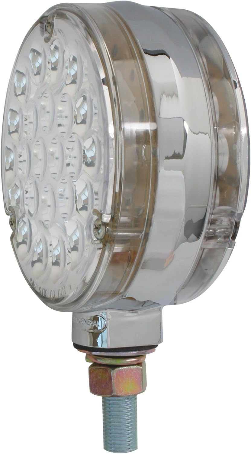 GG Grand General 78376 4" Double Faced Amber/Red Pearl 48 LED Sealed Light with Clear Lens in Twin Pack