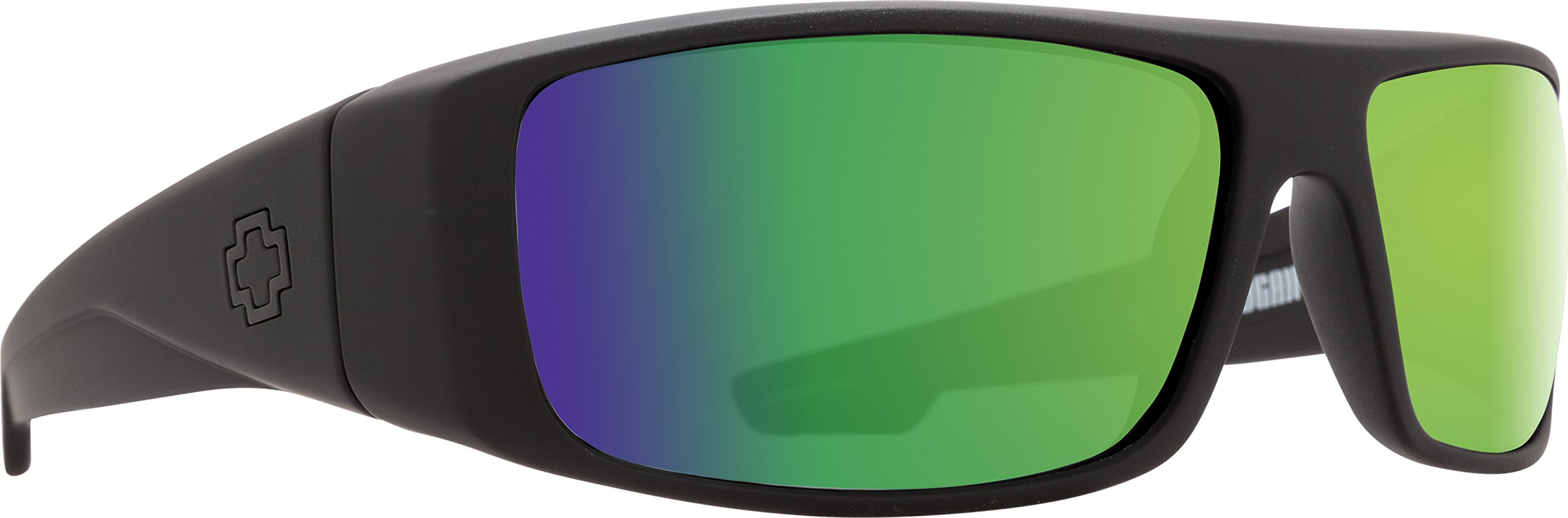 SpyOptic Logan Sunglasses with Happy Lens and Trident Polarization, Matte Black/Happy Bronze Polar with Green Spectra