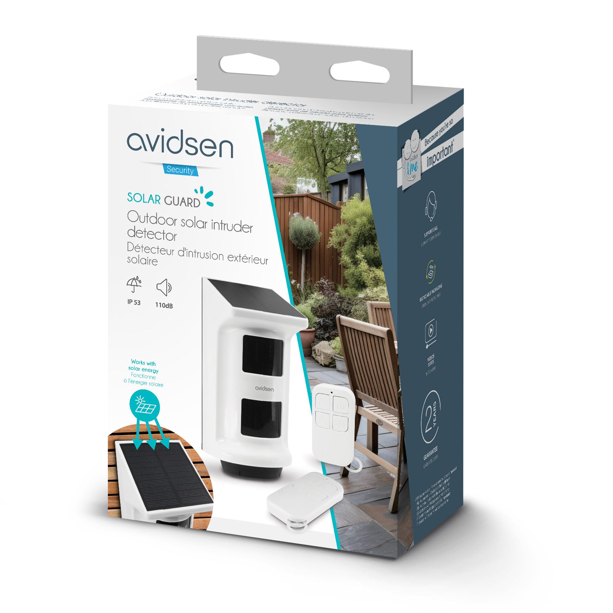 Avidsen - Détecteur d'intrusion extérieur Solaire sirène 110 DB - Solar Guard - Avidsen - 100026