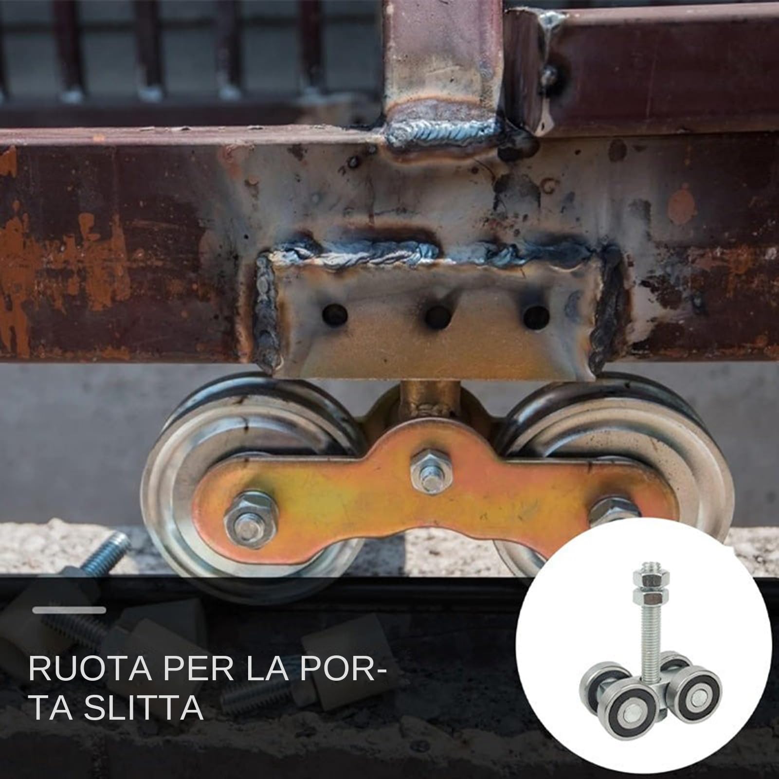 Terratte Scorrevole Galleggiante - Gancio Della Porta A Capannone, Kit Rullo Per Binari | Traccia A Fascio Di Scatole Con Ruote Per L'ingresso Del Fienile, Hardware Per Aliante A Pannello Pesante, Sis