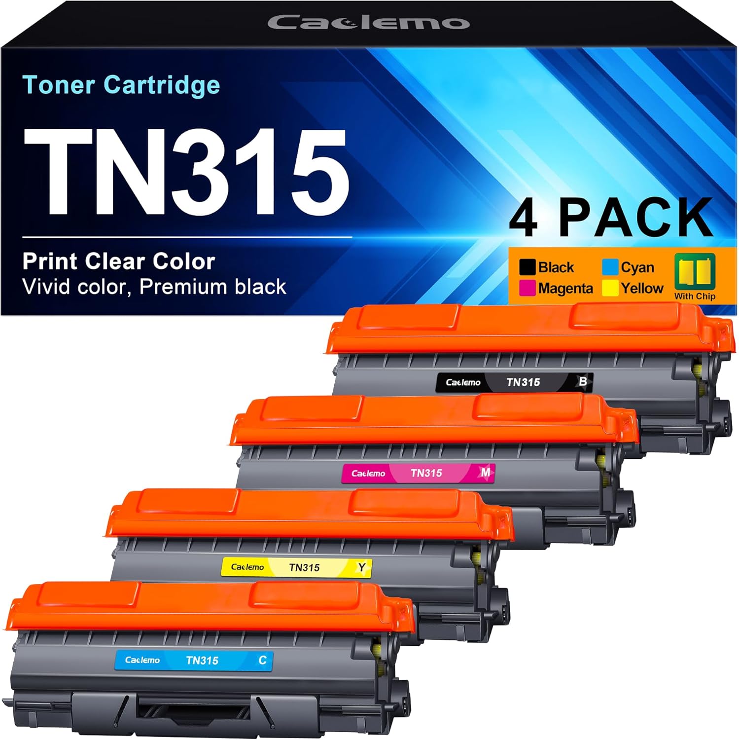 TN-315 TN315 Toner Cartridge Compatible with Brother TN 315 TN315 TN310 Toner Work with Brother HL-4140CW HL-4570CDW HL-4570CDWT MFC-9560CDW MFC-9970CDW Printer (Black Cyan Yellow Magenta)