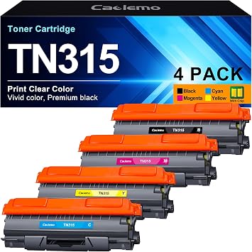TN-315 TN315 Toner Cartridge Compatible with Brother TN 315 TN315 TN310 Toner Work with Brother HL-4140CW HL-4570CDW HL-4570CDWT MFC-9560CDW MFC-9970CDW Printer Black Cyan Yellow Magenta