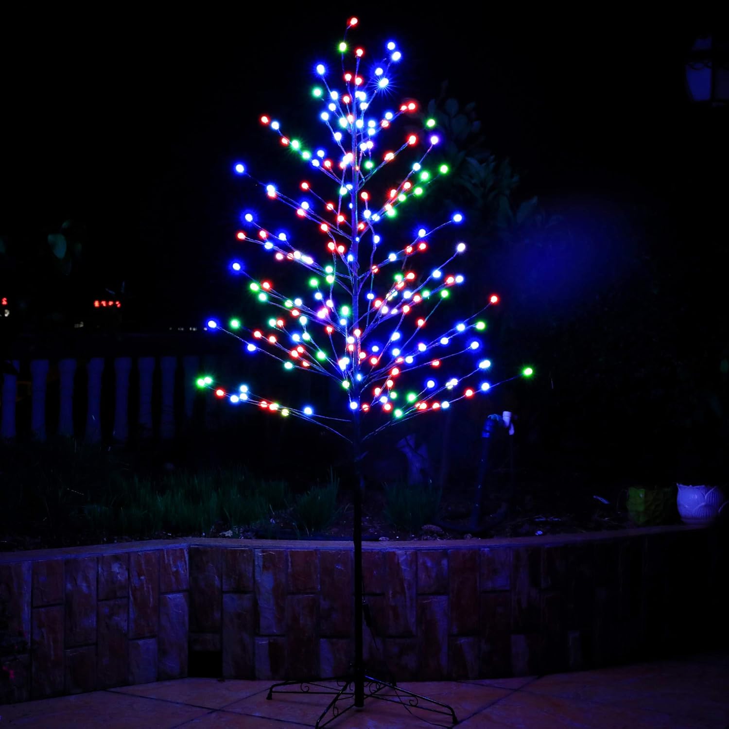 LED Tree Ball Light 6ft 208L Multi-Color Artificial Light Decoration for Bedroom Indoor Outdoor Home Festival Party Wedding Christmas Ball Multi | 6ft 6 FT