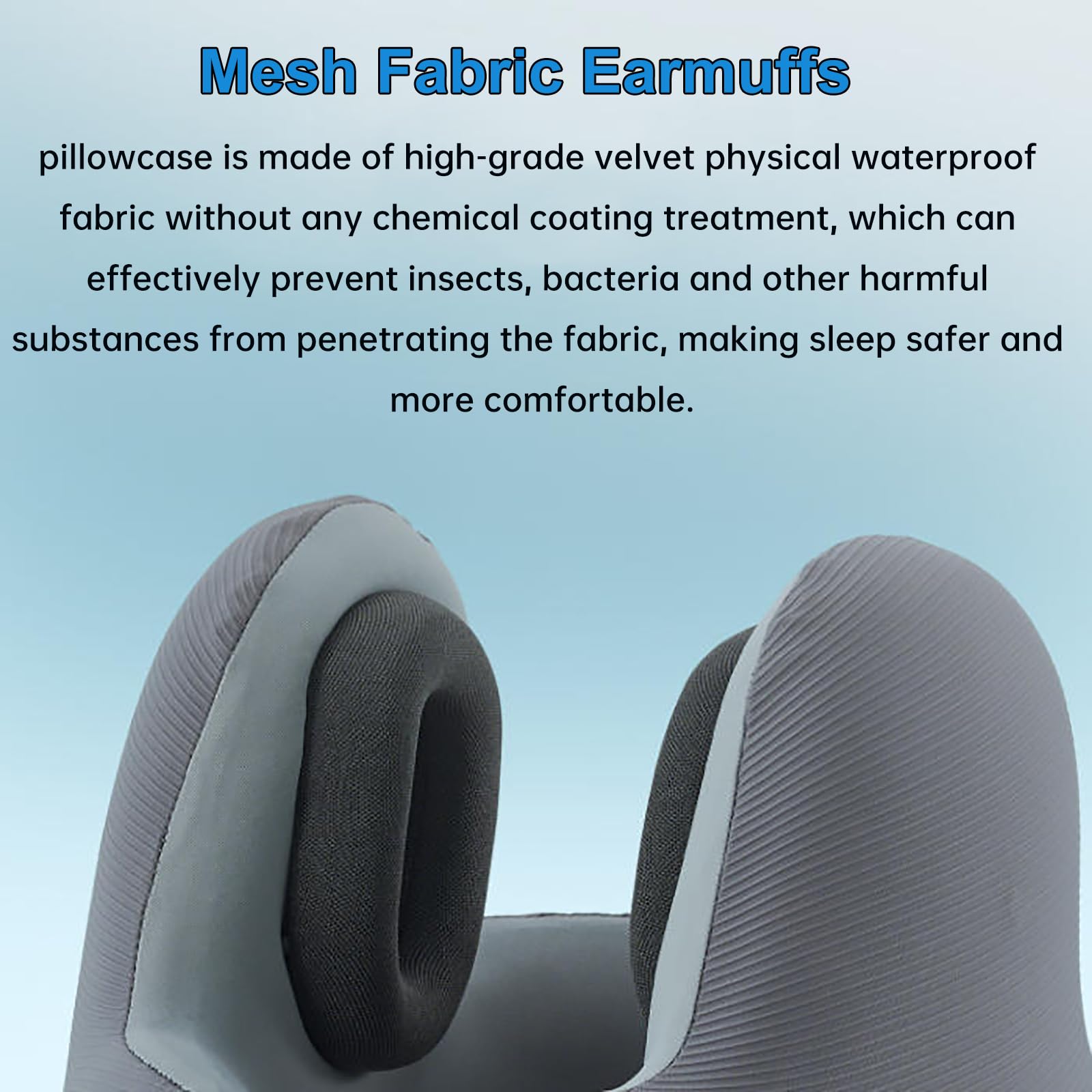 Reise-Nackenkissen, Bluetooth-Musikwiedergabe, ergonomisches Design, Memory-Schaum mit Rauschunterdrückung, natürliche Kopf- und Nackenstütze für Zuhause und Reisen