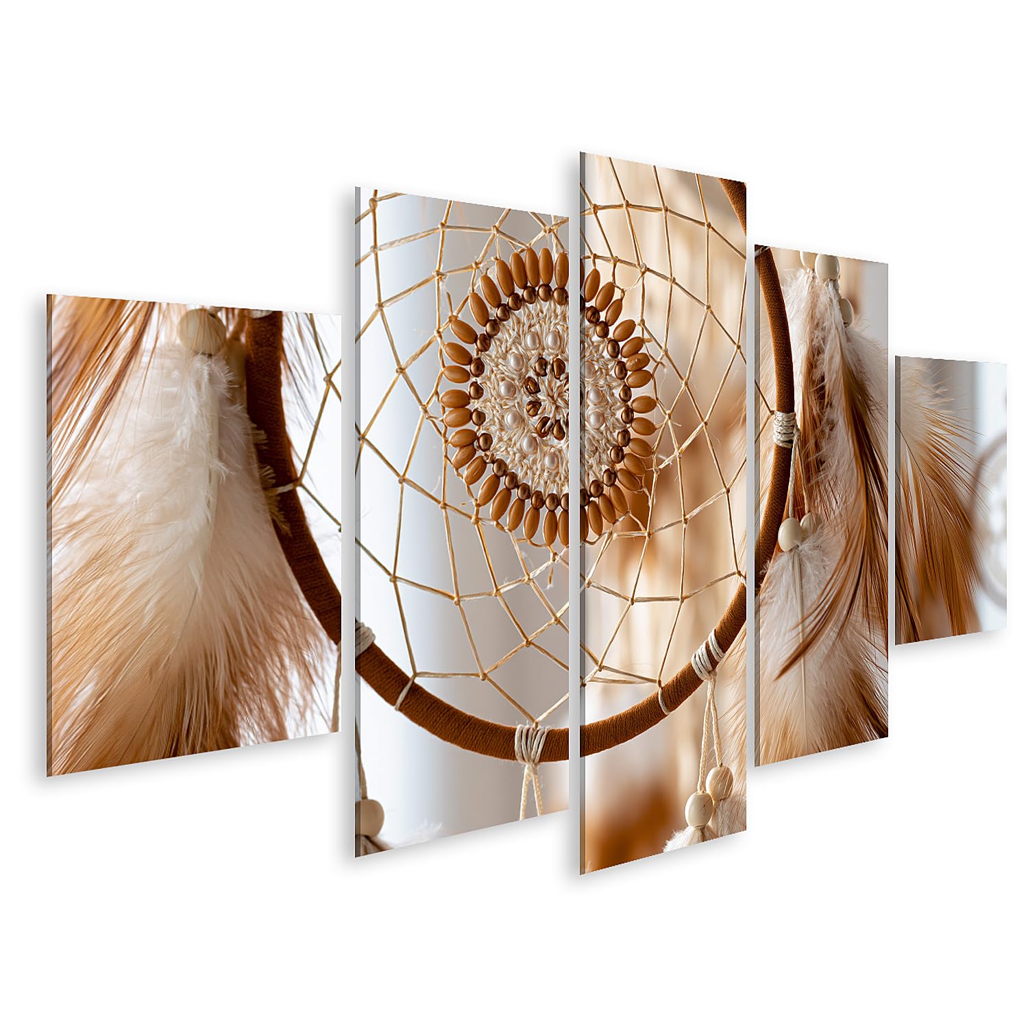 islandburner Bild auf Leinwand Mystischer Traumfänger Wandbild Schlafzimmer Deko für Träumer - 5-teilig