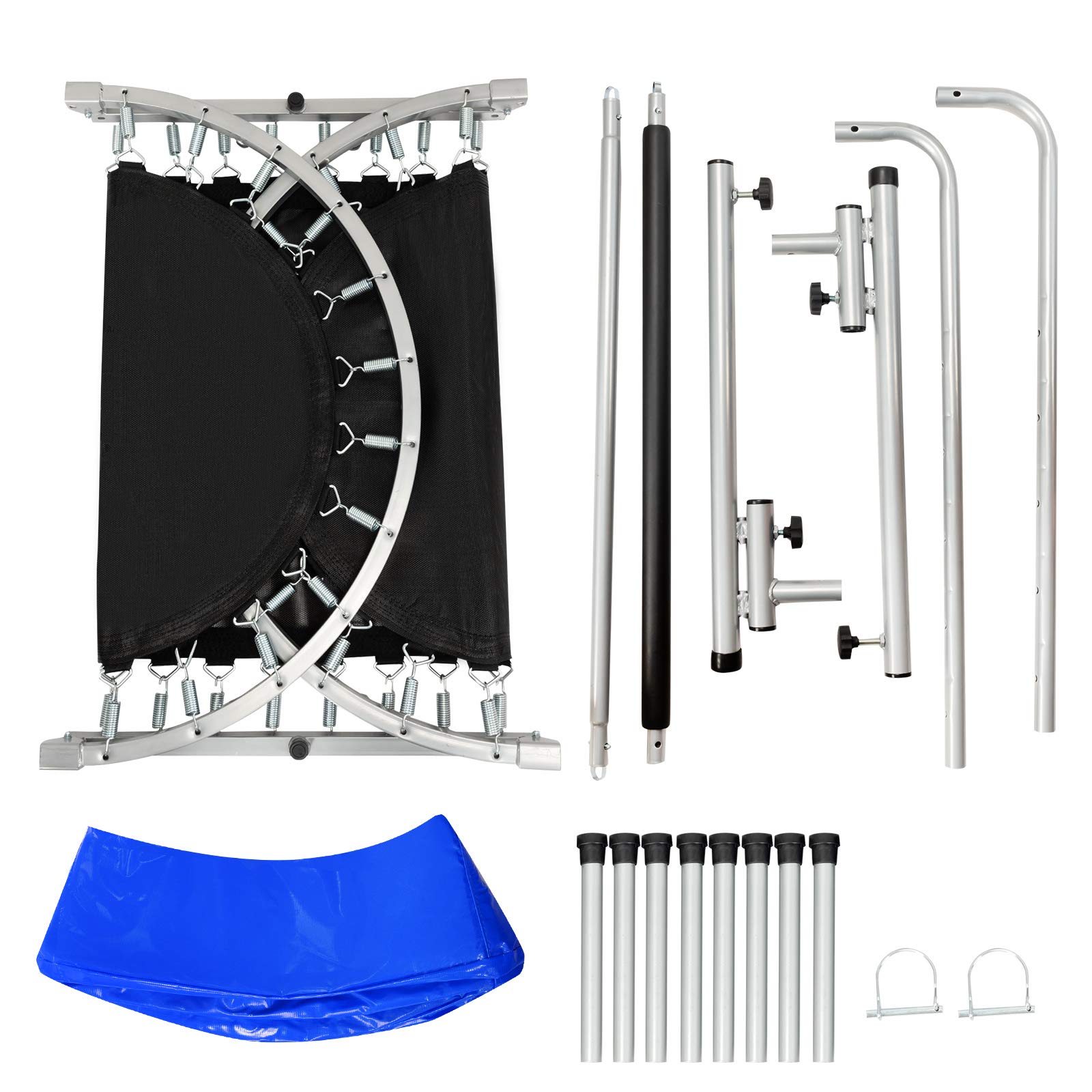 GOPLUS Trampolina dla 2 dzieci, 5-stopniowa regulacja poręczy, składana trampolina dziecięca do użytku wewnątrz i na zewnątrz, trampolina fitness dla dzieci/dorosłych, obciążenie do 150 kg