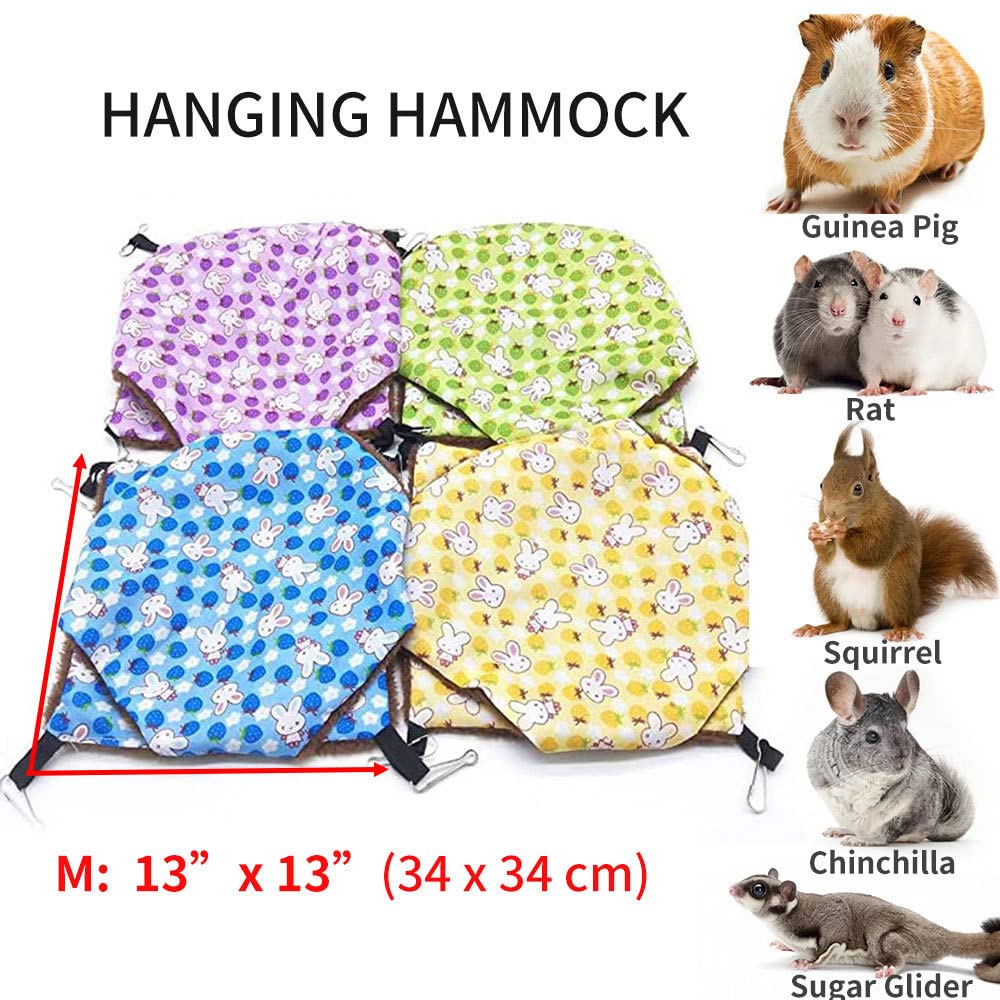 Small Pet Cage Hammock - Bunkbed Style Warm Flannel Bed For Sugar Gliders, Guinea Pigs, Hamsters, Rats & More - View #6