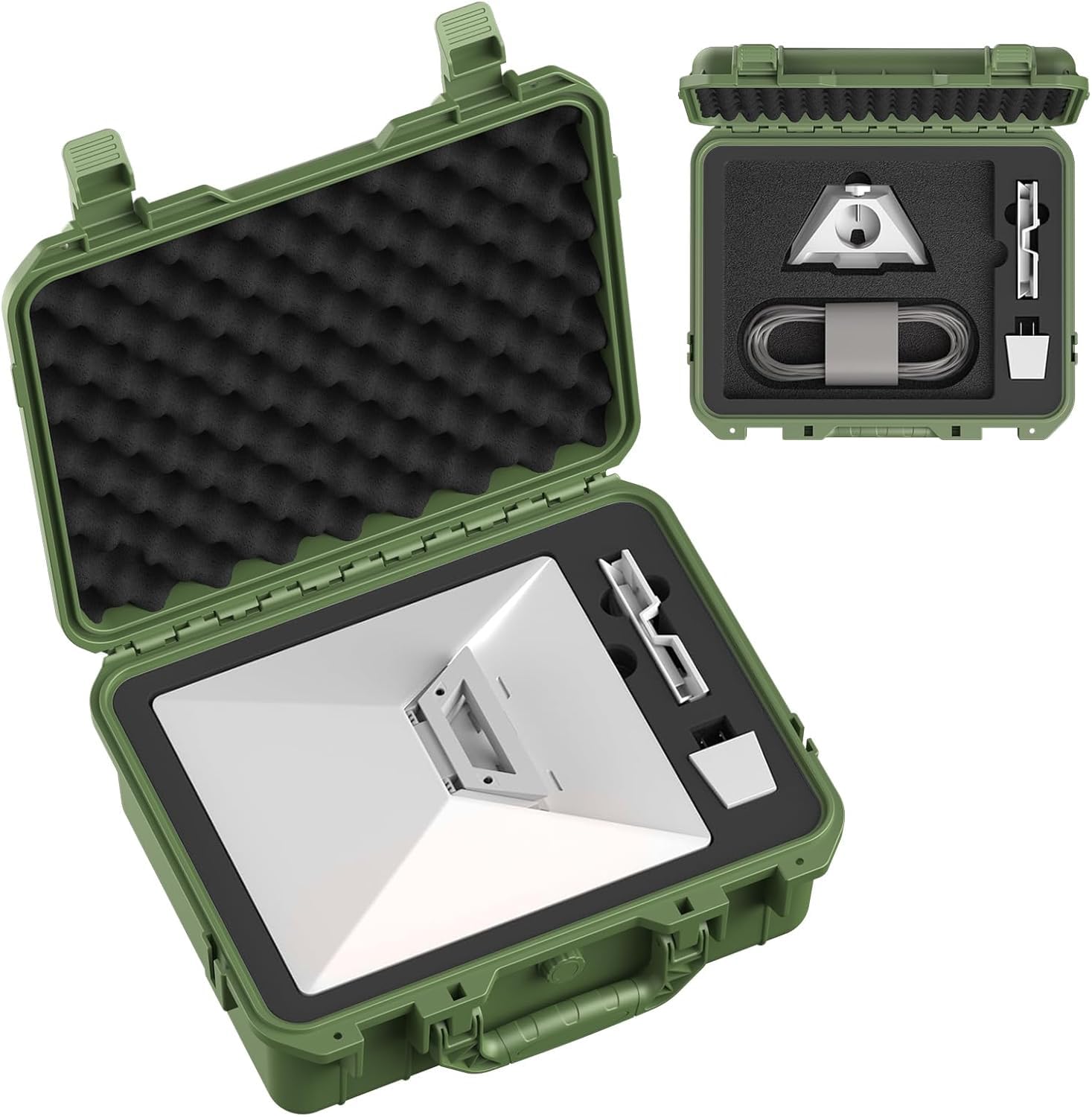 Starlink Mini Case – Starlink Mini étui de protection étanche portable pour voyage en polypropylène avec mousse prédécoupée pour Starlink Dishy, vert, Voyage