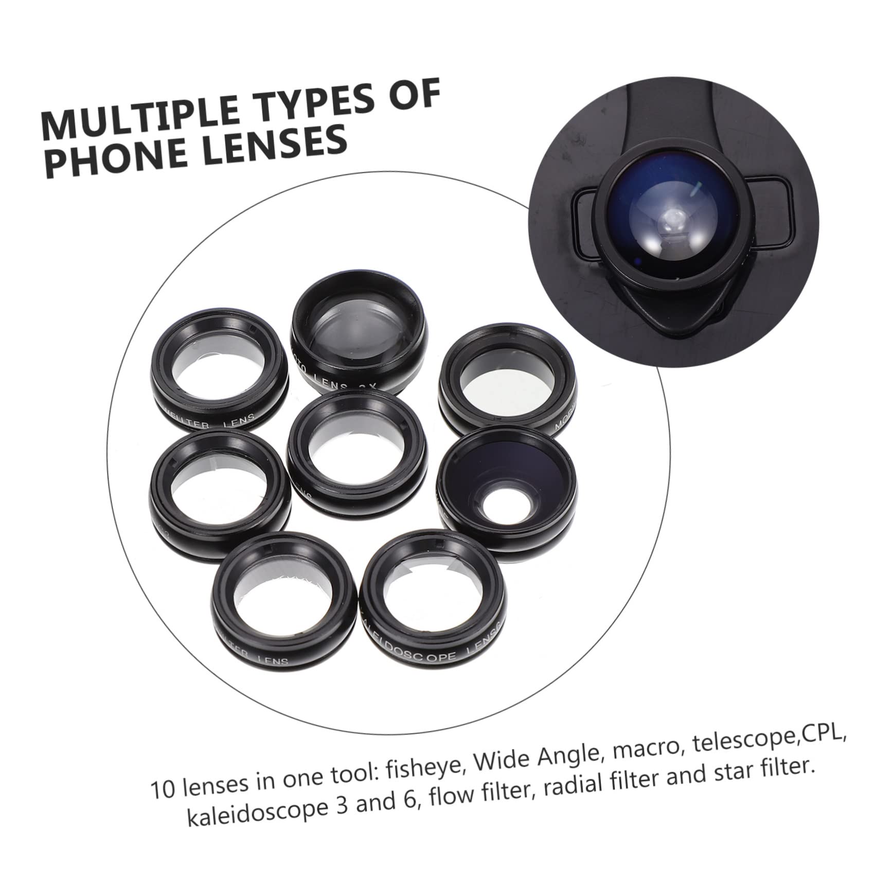 DOITOOL 3sets Macro Per Smartphone Grandangolari e Fisheye Design Clip Facile Trasportare e Utilizzare